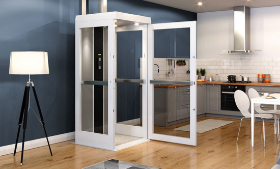 home elevator next to the kitchen